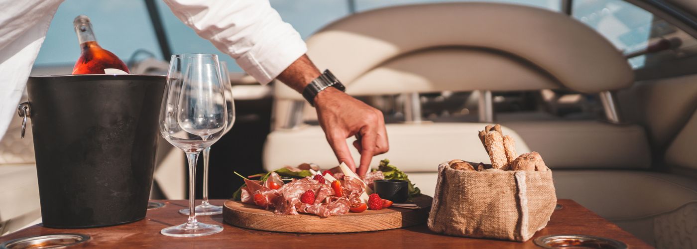 food on a yacht during bachelor